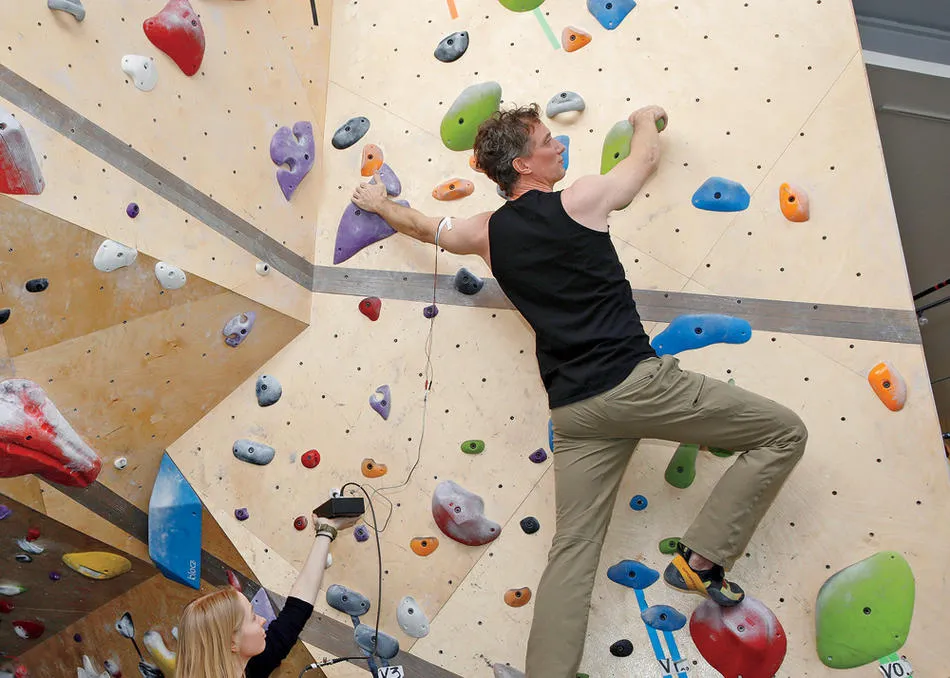 EMG recording while climbing